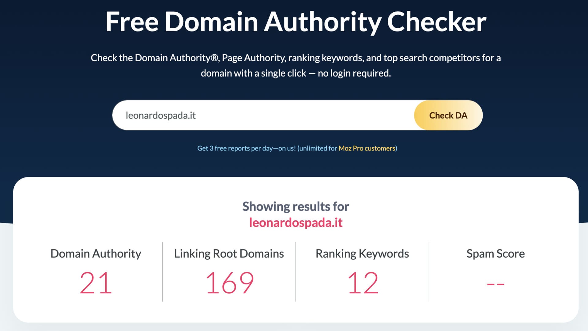 Domain authority Leonardo Spada